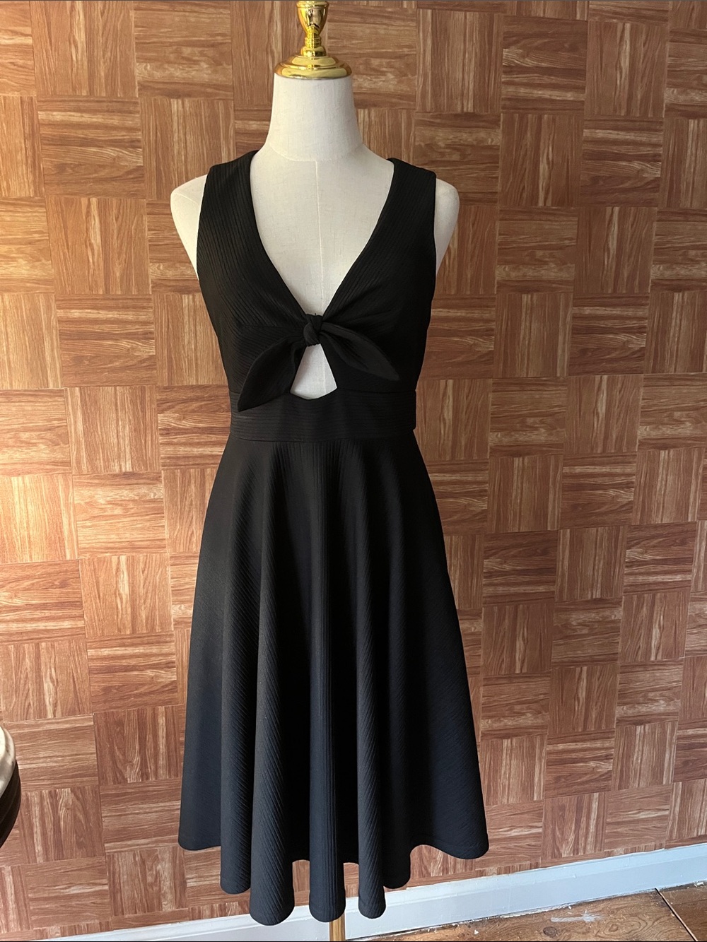 Hutch Black Dress with Front Tie & Keyhole Detail & Pockets - Size S (2-4)